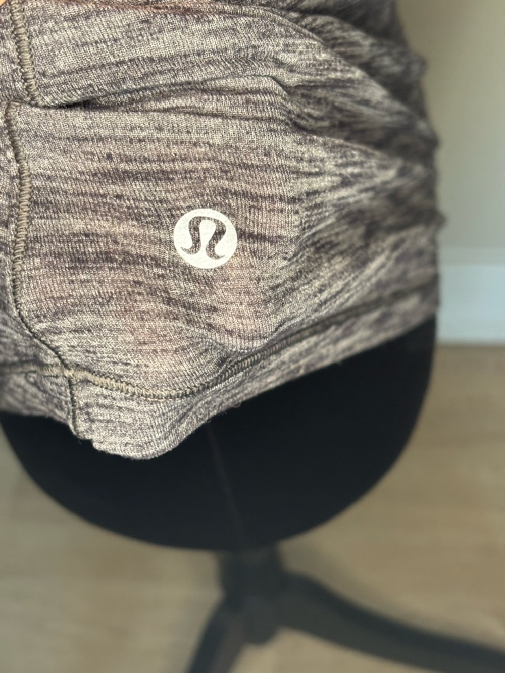 lululemon athletica Gray Heather Racerback Tank with built in Black Sports Bra - Picture 6 of 7
